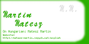 martin matesz business card